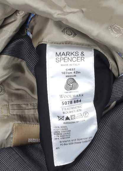 Mens UK Size 42 Marks and Spencer Regular Grey Suit Jacket