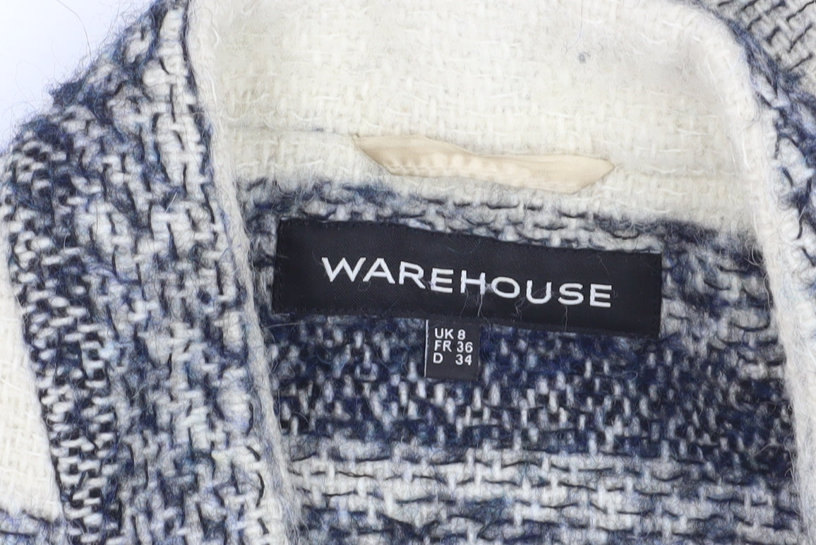Womens UK Size 8 Warehouse Multicoloured Overcoat