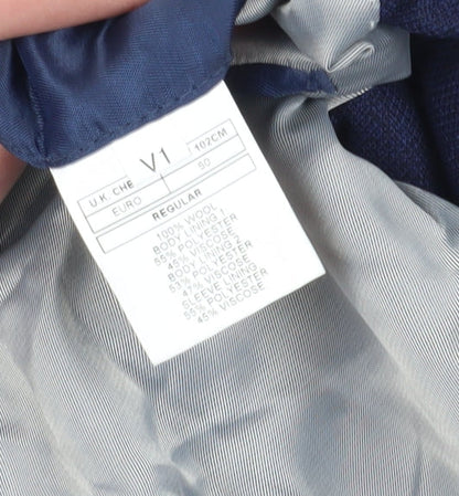 Mens UK Size 40 DKNY Regular Blue Suit Jacket