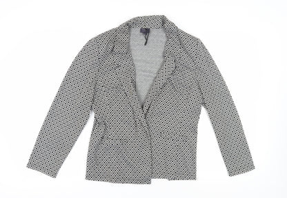 Marks and Spencer Women's Black Geometric Suit Jacket Size 16