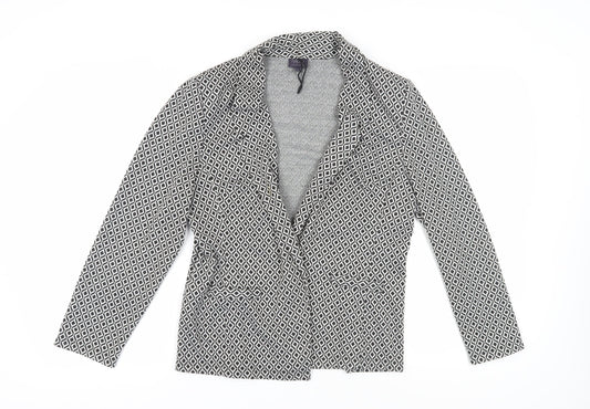 Marks and Spencer Women's Black Geometric Suit Jacket Size 16