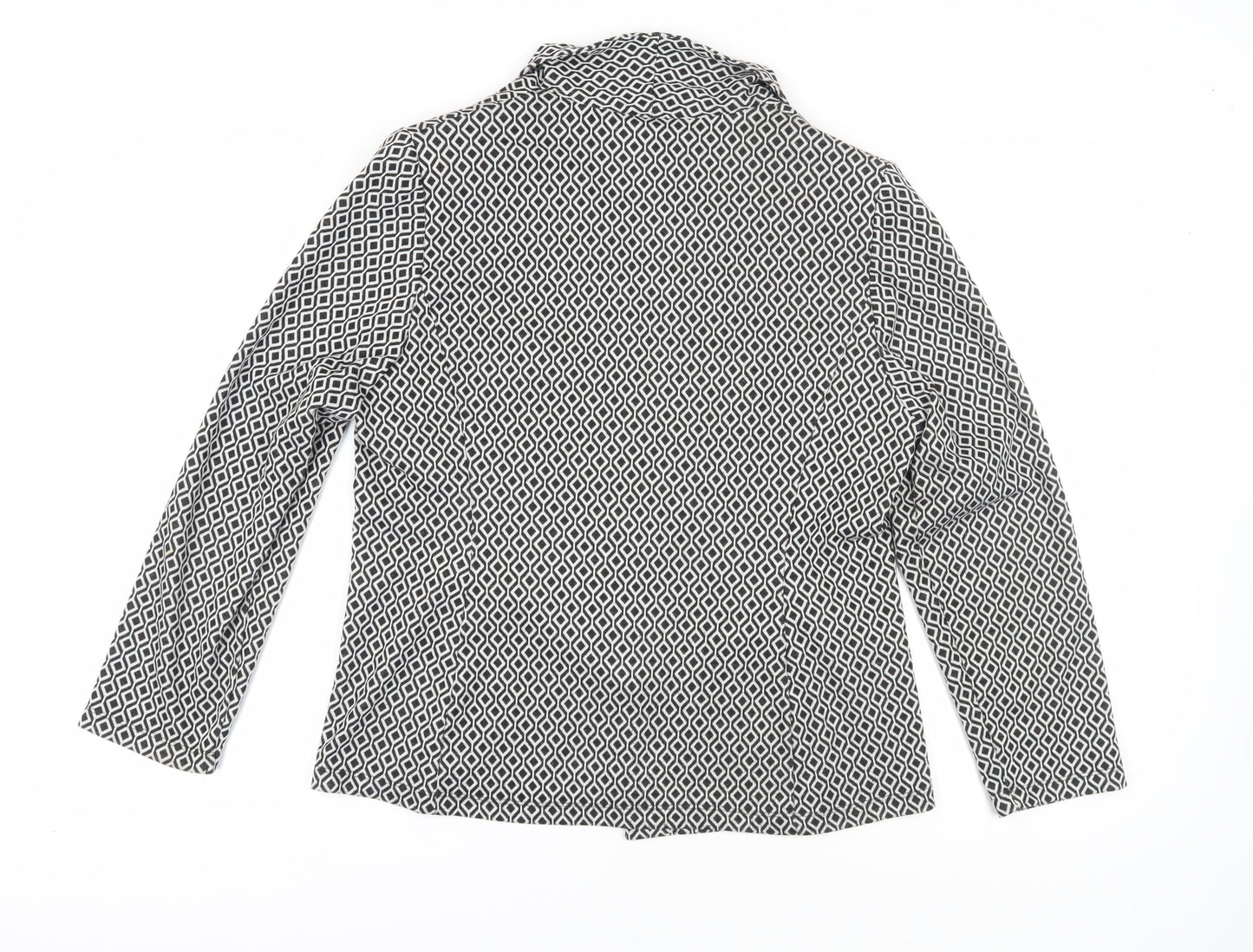 Marks and Spencer Women's Black Geometric Suit Jacket Size 16