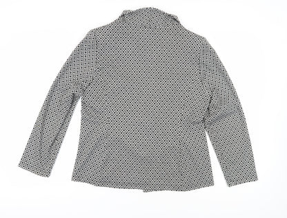 Marks and Spencer Women's Black Geometric Suit Jacket Size 16