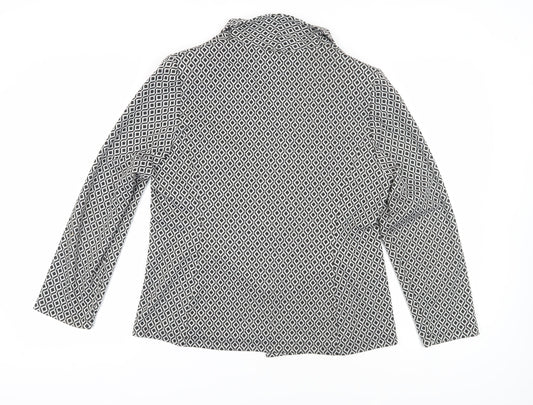 Marks and Spencer Women's Black Geometric Suit Jacket Size 16