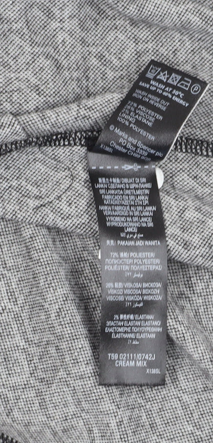 Marks and Spencer Women's Black Geometric Suit Jacket Size 16