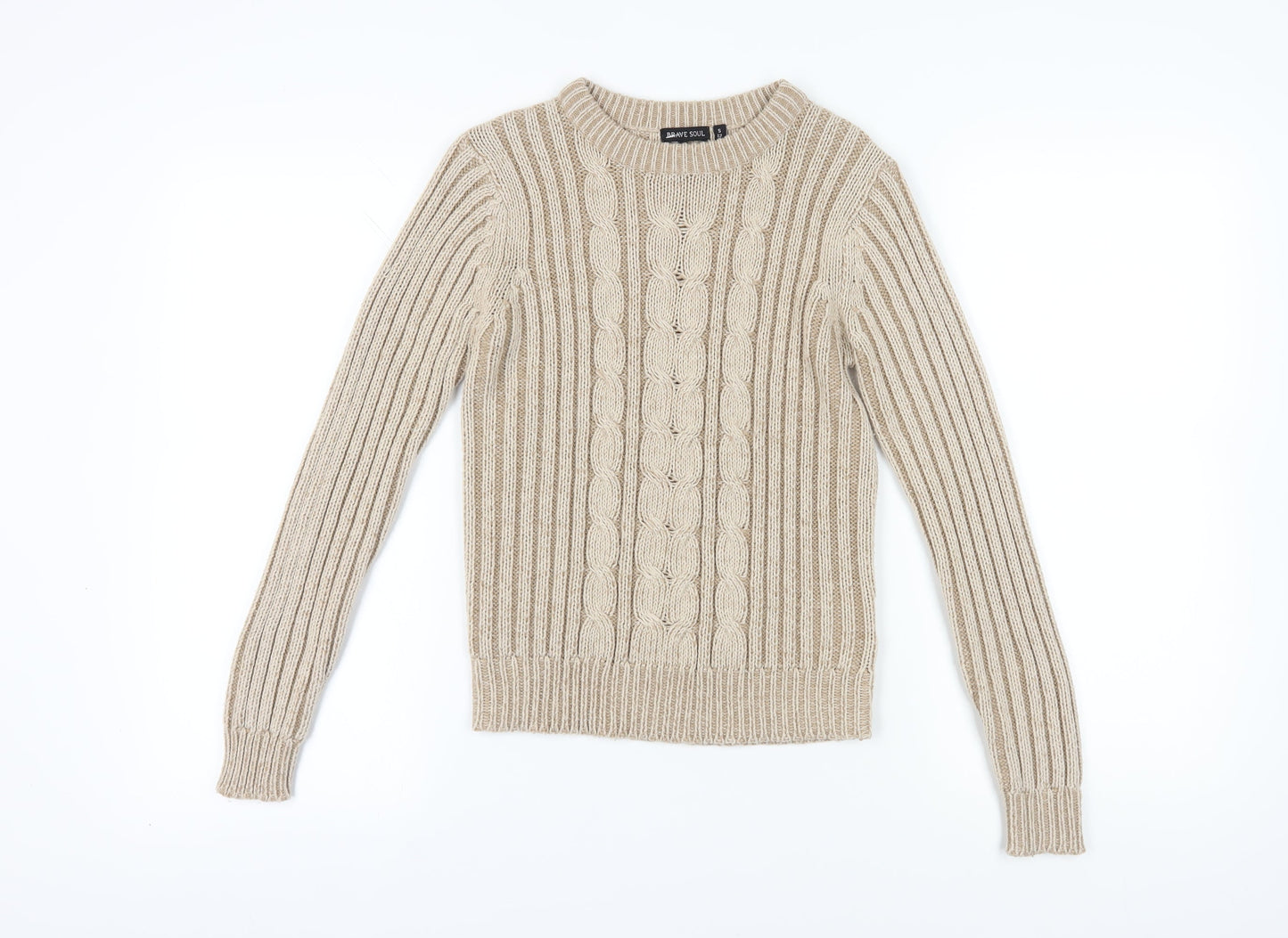 Womens UK Size 12 Brave Soul Beige Jumper Jumper