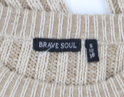 Womens UK Size 12 Brave Soul Beige Jumper Jumper
