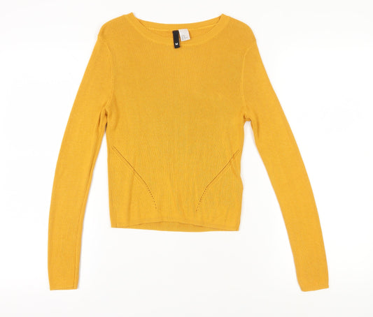 Womens UK Size 12 H&M Yellow Pullover Jumper