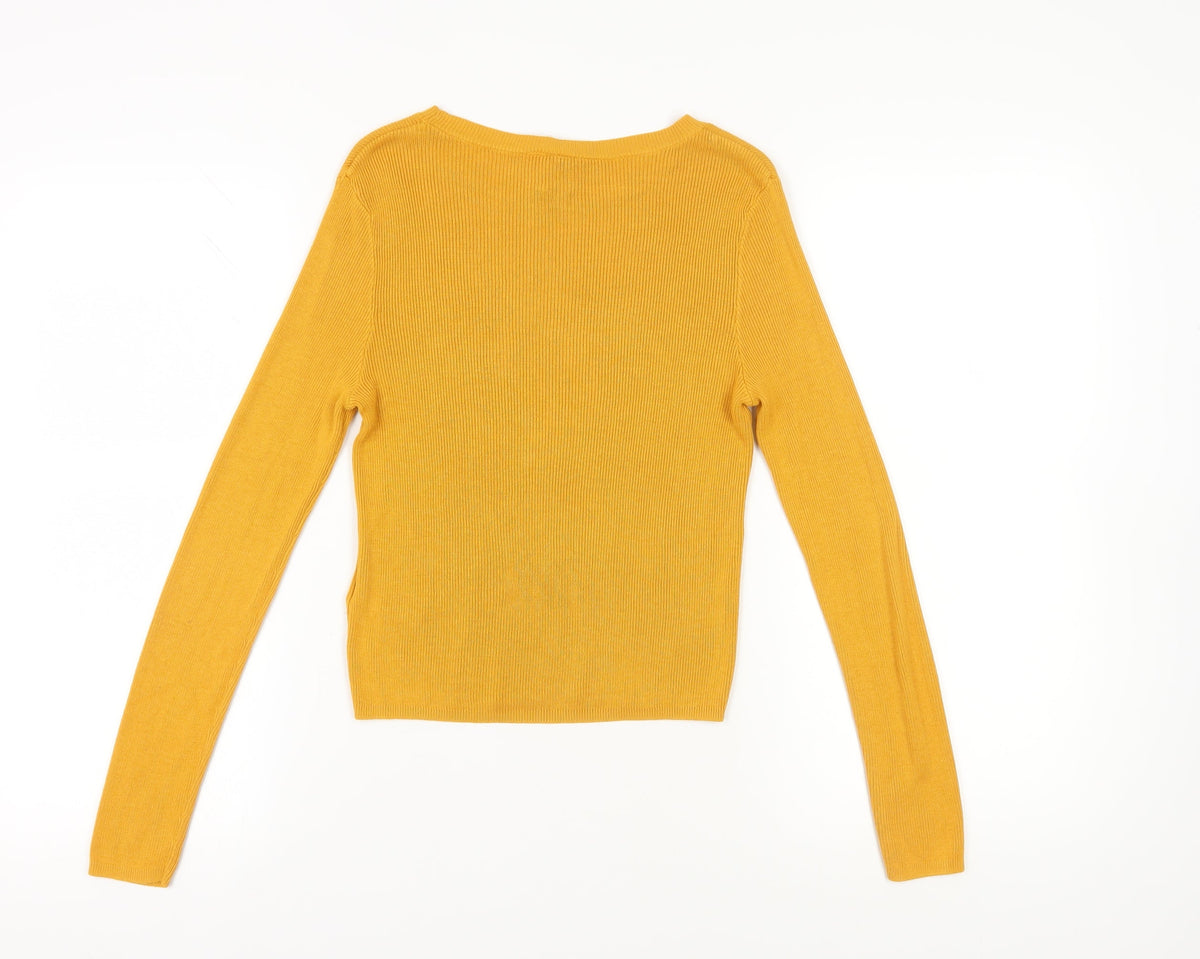 Womens UK Size 12 H&M Yellow Pullover Jumper
