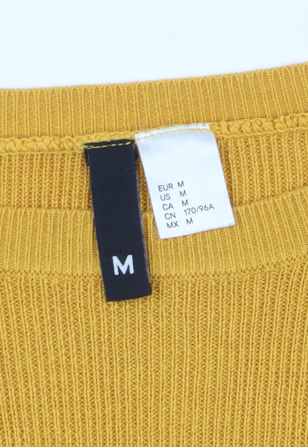 Womens UK Size 12 H&M Yellow Pullover Jumper