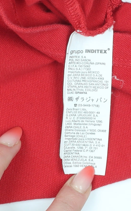 Zara Girls Red Polo Sleeveless Cotton Top - 5 Years