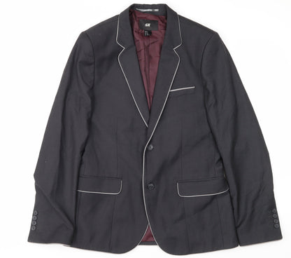 Mens UK Size 38 H&M Regular Black Suit Jacket