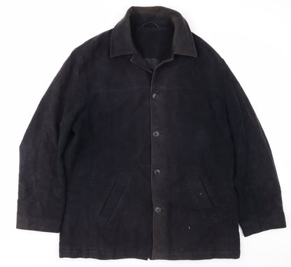 Baker Street Men's Black Overcoat, Medium, Cotton, Casual