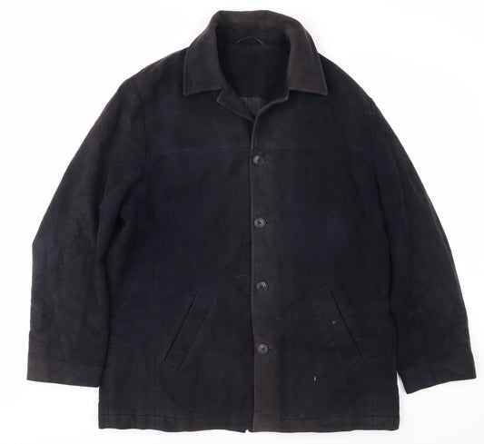 Baker Street Men's Black Overcoat, Medium, Cotton, Casual
