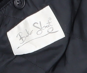 Baker Street Men's Black Overcoat, Medium, Cotton, Casual