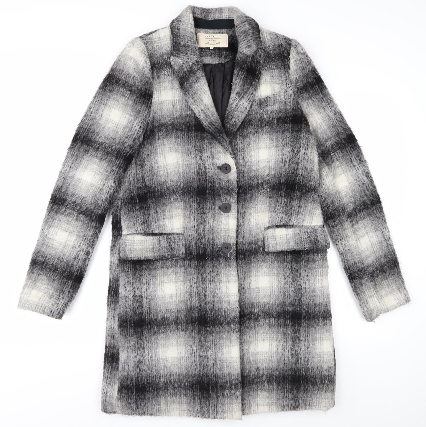 Womens UK Size XS Zara Grey Overcoat