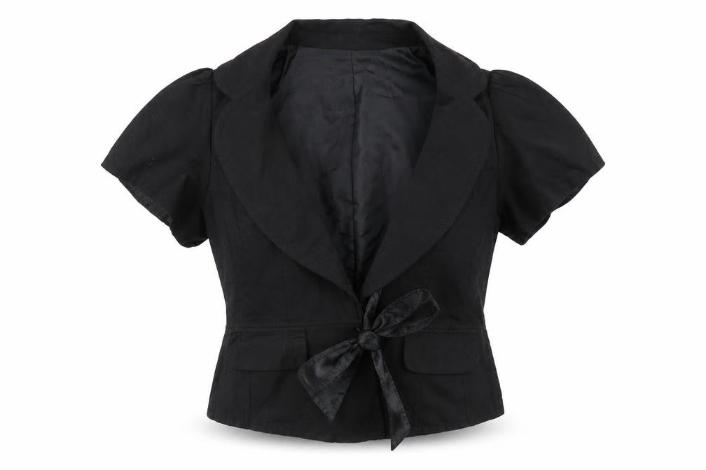 Womens UK Size 12 Look Black Wrap Blouse