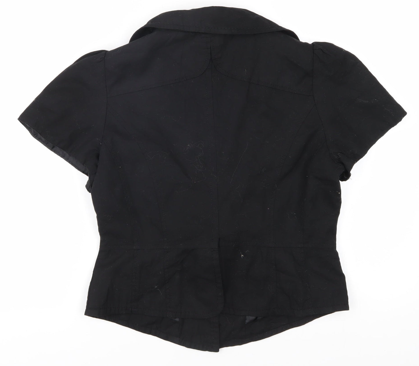 Womens UK Size 12 Look Black Wrap Blouse