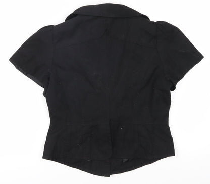 Womens UK Size 12 Look Black Wrap Blouse