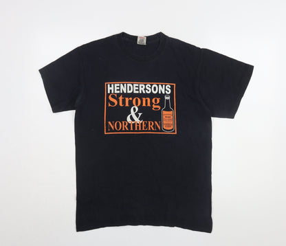 Mens UK Size S Fruit of the Loom Black  T-Shirt
