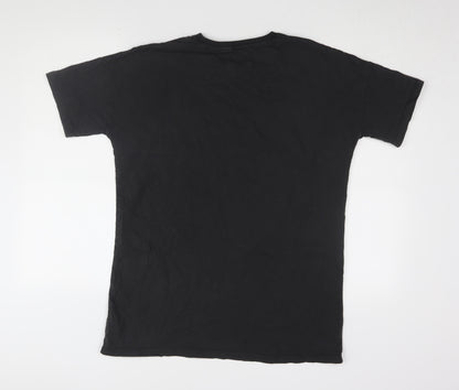Womens UK Size S Disney Black Basic T-Shirt