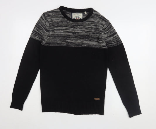 Brave Soul Men's Black XXS Pullover Jumper Crew Neck