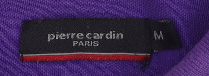 Pierre Cardin Men's Purple Polo Shirt M Cotton Logo