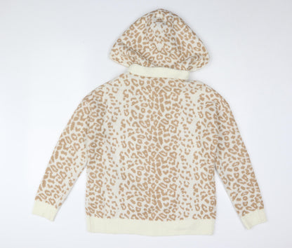 Falmer Heritage Women's Beige Animal Print Hoodie, Size S