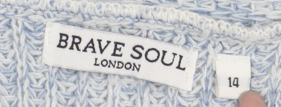 Womens UK Size 14 Brave Soul Blue Cardigan Jumper