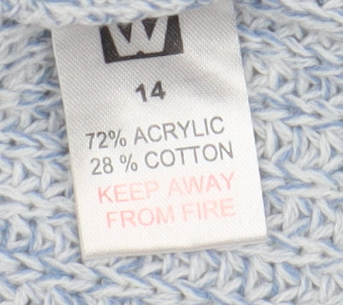 Womens UK Size 14 Brave Soul Blue Cardigan Jumper