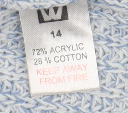 Womens UK Size 14 Brave Soul Blue Cardigan Jumper