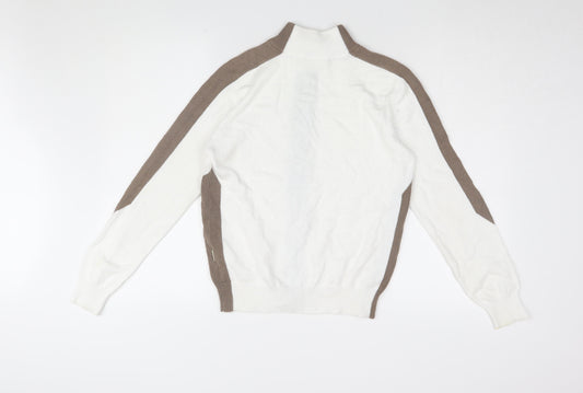 Womens UK Size S Glenmuir White Full Zip Jumper