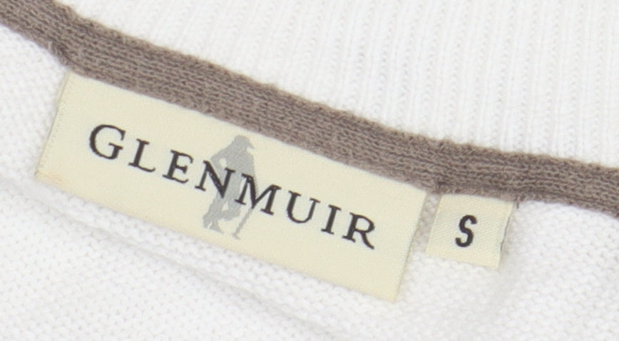 Womens UK Size S Glenmuir White Full Zip Jumper