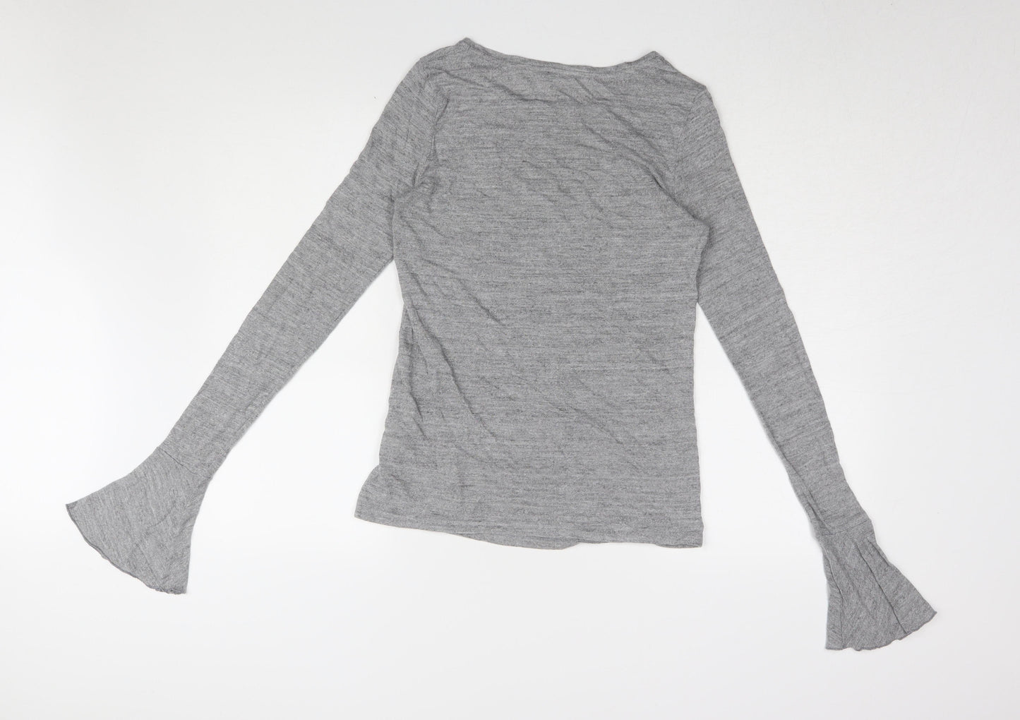 Womens UK Size S United Colors of Benetton Grey Basic T-Shirt