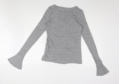 Womens UK Size S United Colors of Benetton Grey Basic T-Shirt