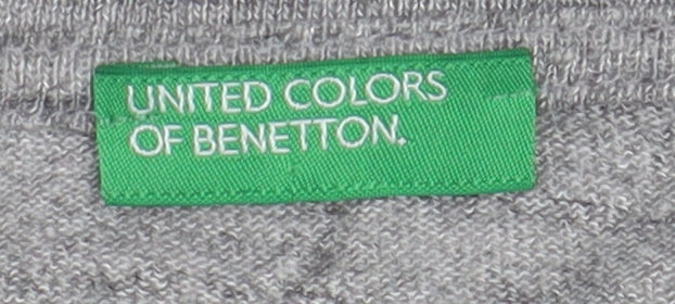 Womens UK Size S United Colors of Benetton Grey Basic T-Shirt
