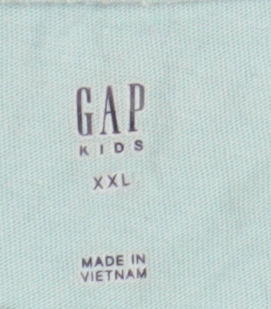 GAP Girls Blue Sequin Graphic T-Shirt XL, Round Neck Casual