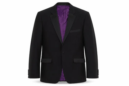 Mens UK Size 42 Charlton Gray Regular Black Suit Tuxedo