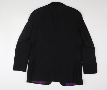 Mens UK Size 42 Charlton Gray Regular Black Suit Tuxedo