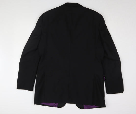 Mens UK Size 42 Charlton Gray Regular Black Suit Tuxedo
