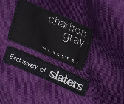 Mens UK Size 42 Charlton Gray Regular Black Suit Tuxedo