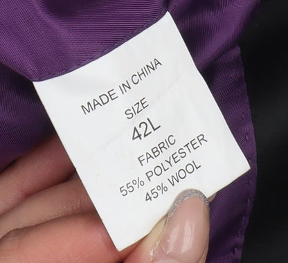 Mens UK Size 42 Charlton Gray Regular Black Suit Tuxedo