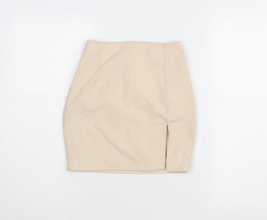 PRETTYLITTLETHING Women's Beige Pencil Skirt UK 6