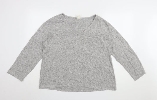 Womens UK Size L H&M Grey Basic Blouse