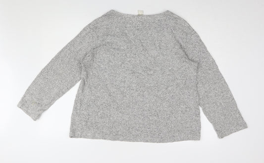 Womens UK Size L H&M Grey Basic Blouse