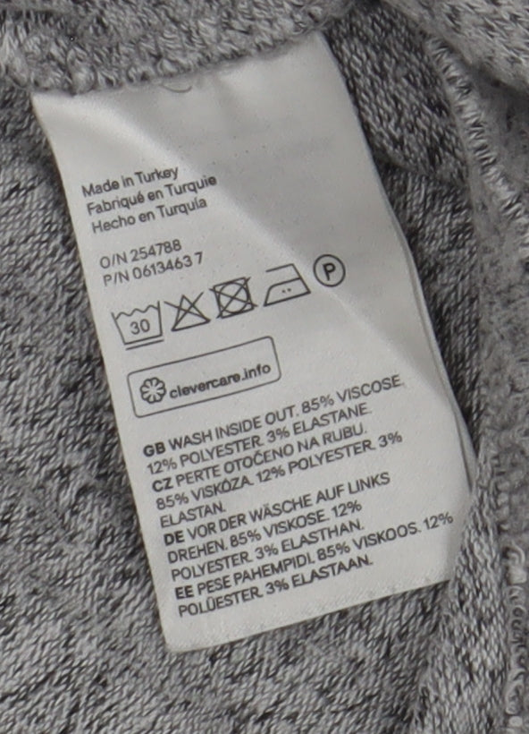 Womens UK Size L H&M Grey Basic Blouse