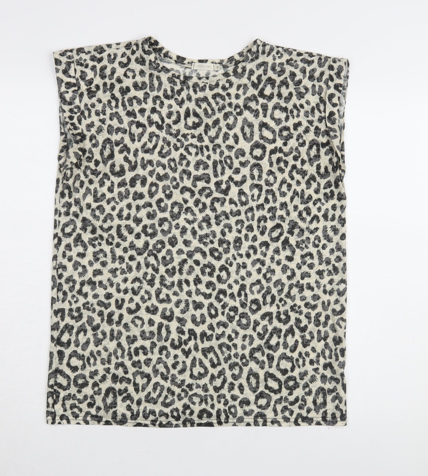 Womens UK Size 8 River Island Multicoloured Basic T-Shirt