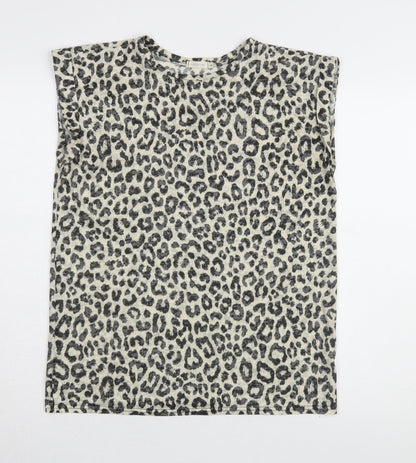 Womens UK Size 8 River Island Multicoloured Basic T-Shirt