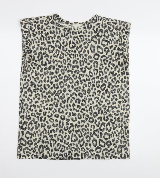 Womens UK Size 8 River Island Multicoloured Basic T-Shirt