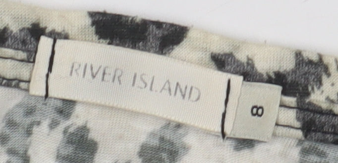 Womens UK Size 8 River Island Multicoloured Basic T-Shirt